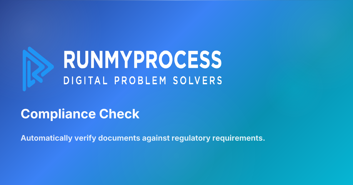 Compliance Check | RunMyProcess AI Services